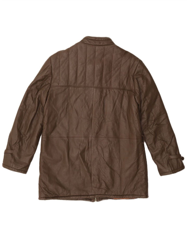 VINTAGE Ανδρικό Δερμάτινο Μπουφάν UK 38 Δερμάτινο Μεσαίο Καφέ