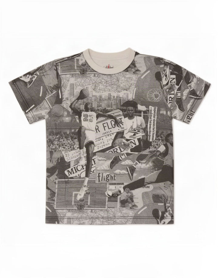 Jordan Boys Graphic T-Shirt Top 10-11 Years Medium Grey Patchwork Βαμβακερό