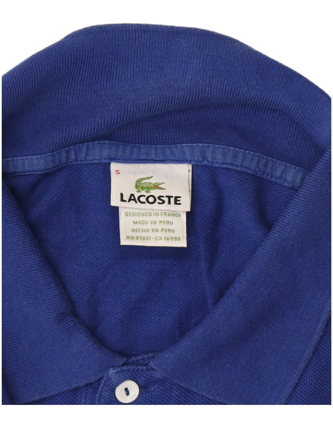 Ανδρικό μπλουζάκι πόλο LACOSTE Νούμερο 5 Μεγάλο Μπλε