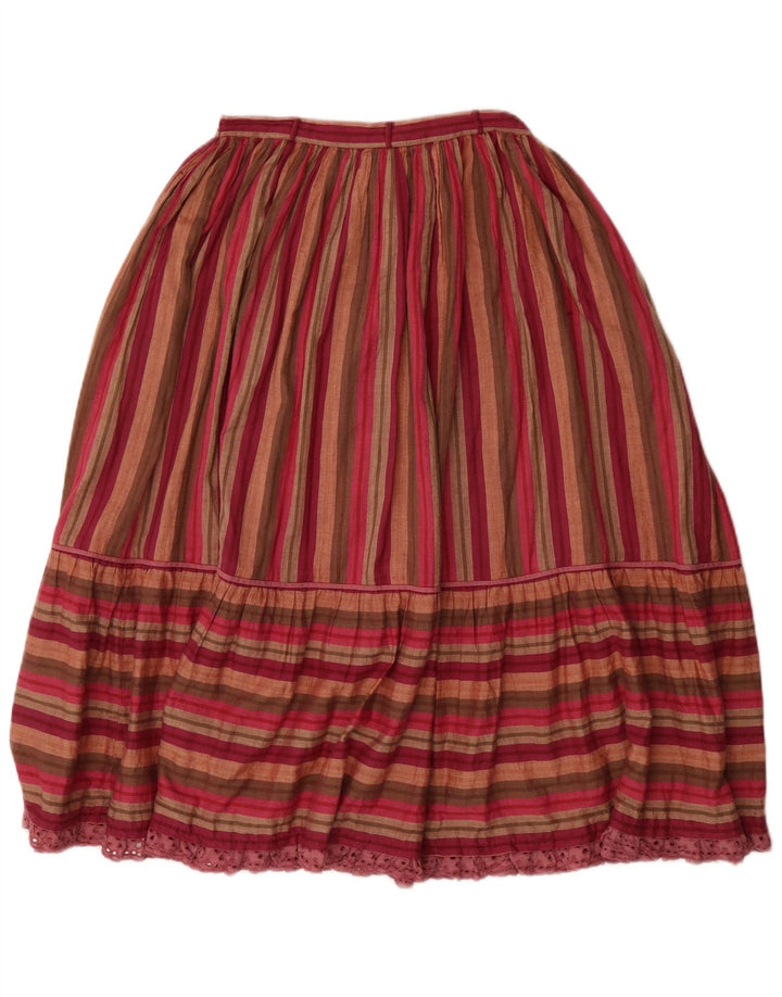 VINTAGE Γυναικεία ψηλόμεση πλισέ φούστα μεγάλη W26 πολύχρωμη ριγέ