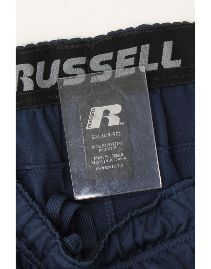 RUSSELL ATHLETIC Mens Sport Shorts 2XL  Navy Blue Polyester Vintage Russell Athletic and Second-Hand Russell Athletic from Messina Hembry 