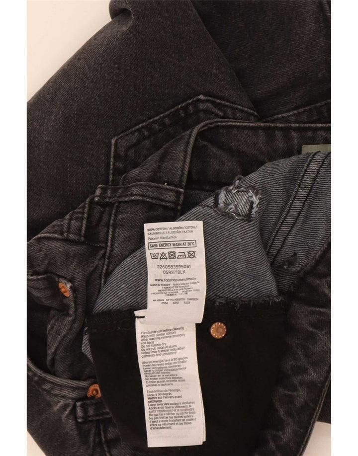 Topshop Γυναικεία Μίνι Τζιν Φούστα W26 Μικρή Μαύρη Βαμβακερή