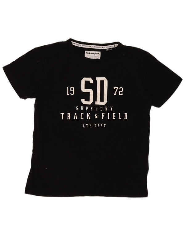 Superdry Γυναικείο T-Shirt Top UK 12 Μεσαίο μαύρο βαμβακερό
