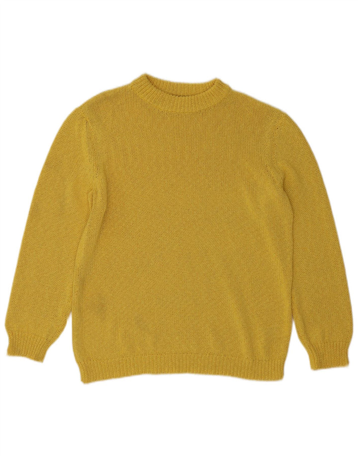 Zara Γυναικείο πουλόβερ με λαιμόκοψη UK 14 Medium Yellow Polyester