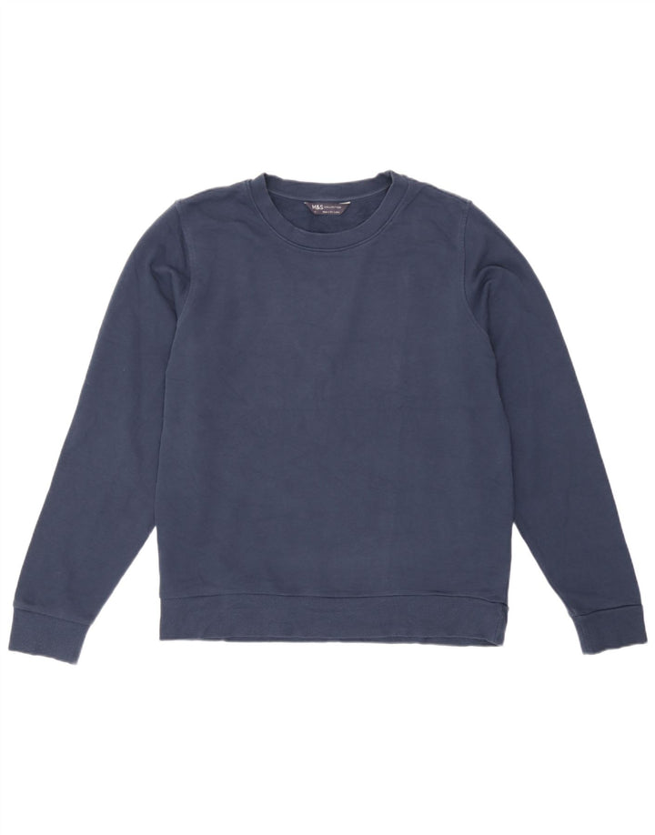 Marks & Spencer Γυναικεία Φούτερ Jumper UK 12 Medium Navy Blue Cotton
