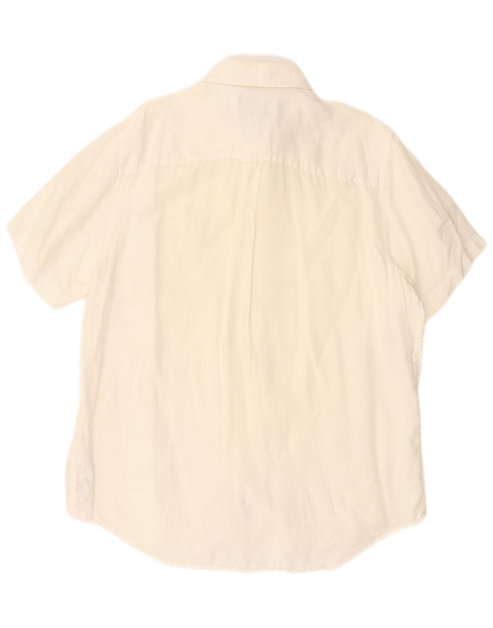 Ανδρικό κοντό μανίκι Timberland πουκάμισο κανονικής εφαρμογής XL από λευκό λινό