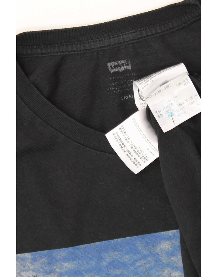 Ανδρικό γραφικό μπλουζάκι Levi's Top μεγάλο μαύρο βαμβακερό