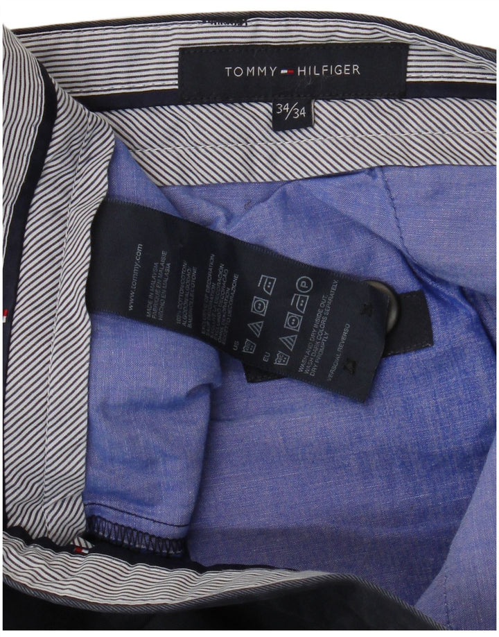 TOMMY HILFIGER Ανδρικό ίσιο παντελόνι Chino W34 L34 Navy Blue Cotton