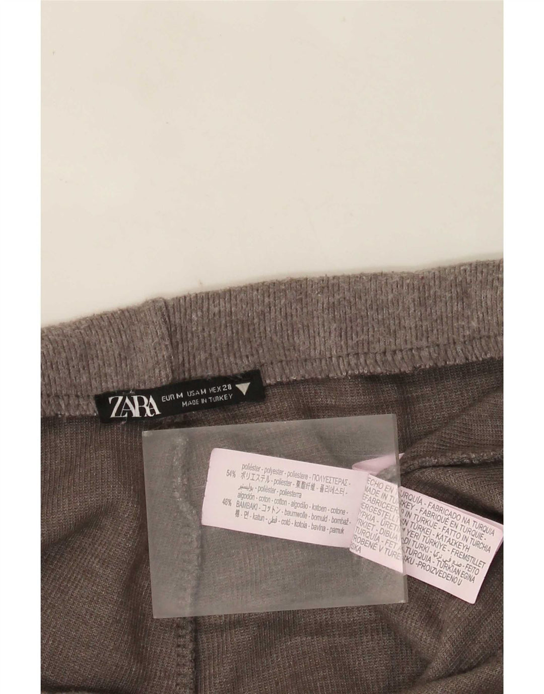 Zara Γυναικείο Ψηλόμεσο Φαρδύ Παντελόνι UK 14 Medium Grey Polyester