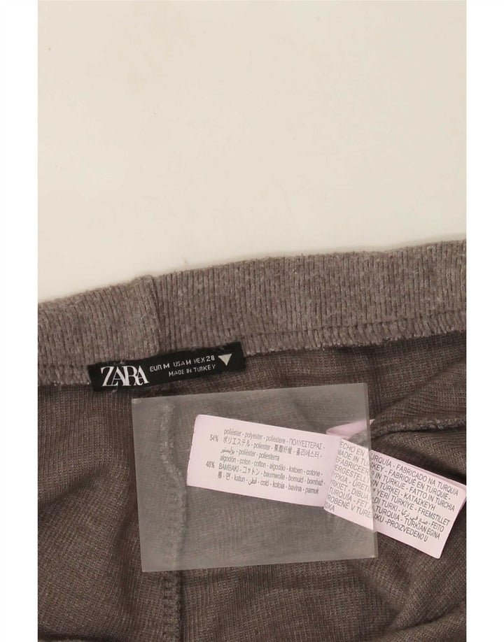 Zara Γυναικείο Ψηλόμεσο Φαρδύ Παντελόνι UK 14 Medium Grey Polyester