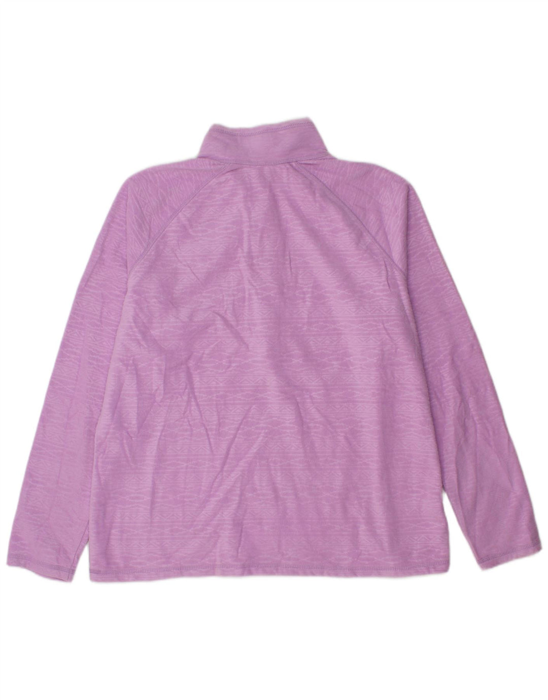 EDDIE BAUER Γυναικείο φερμουάρ φλις λαιμόκοψη UK 18 XL Μωβ γεωμετρικό