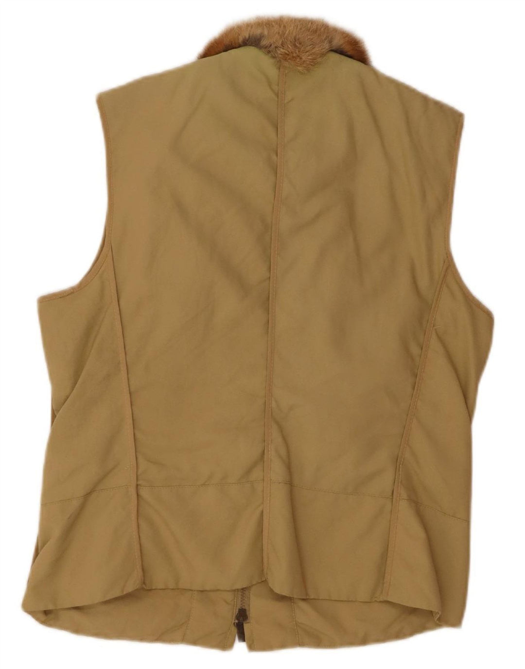 MARELLA Womens Gilet UK 14 Large Khaki Polyester