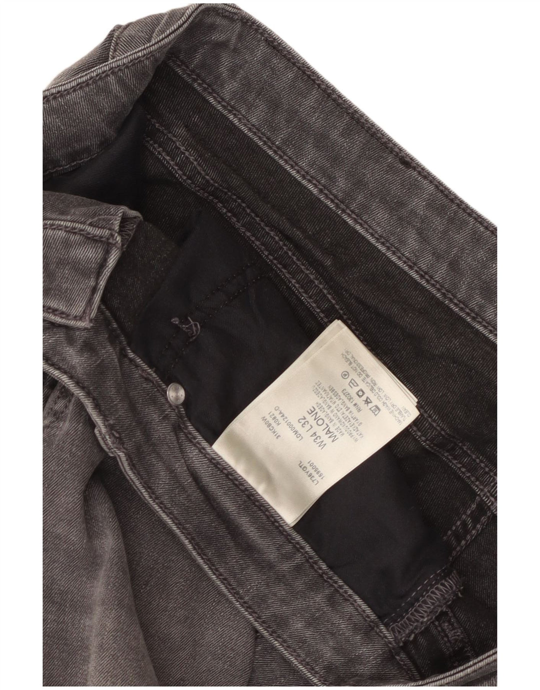 Lee Mens Malone Slim Jeans W34 L32 Γκρι βαμβακερό