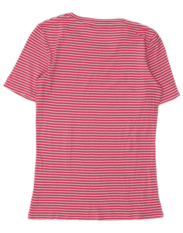 BENETTON Γυναικείο T-Shirt Top UK 6 XS Ροζ βαμβακερό ριγέ