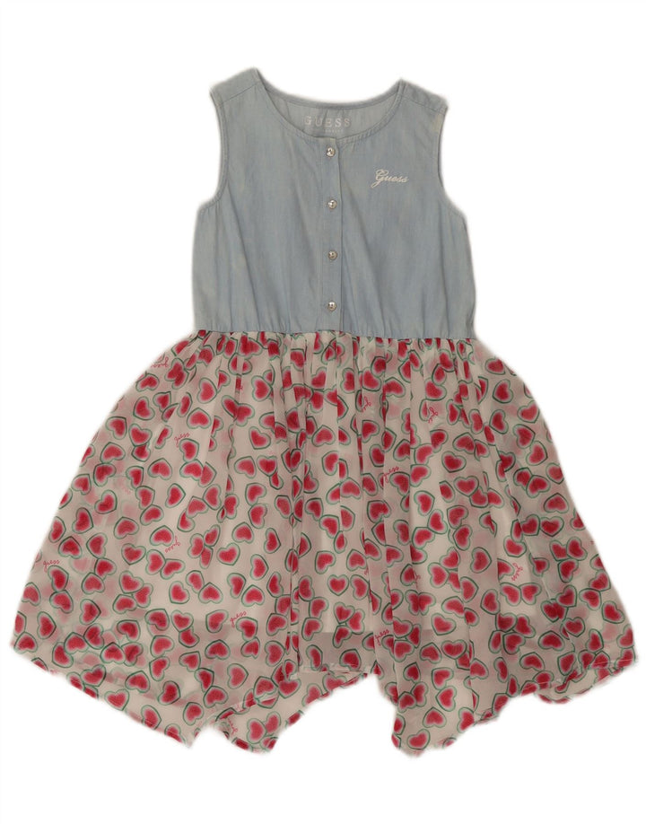Guess Girls Abstract Pattern Αμάνικο ασύμμετρο φόρεμα 4-5 ετών Μπλε