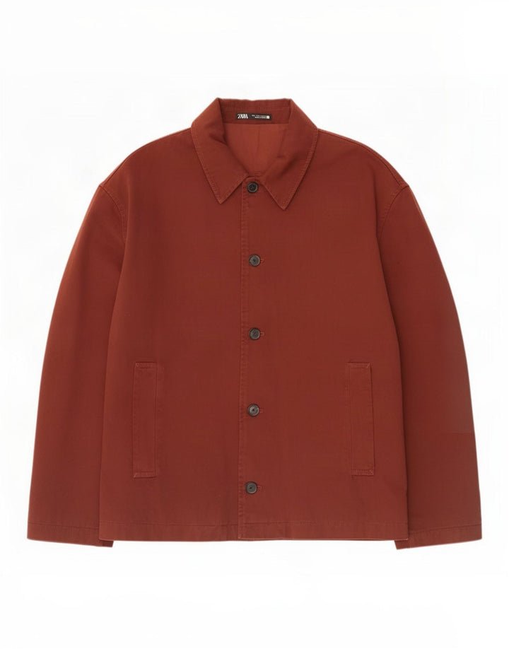 Zara Ανδρικό Bomber Jacket UK 40 μεγάλο βαμβακερό μπορντό