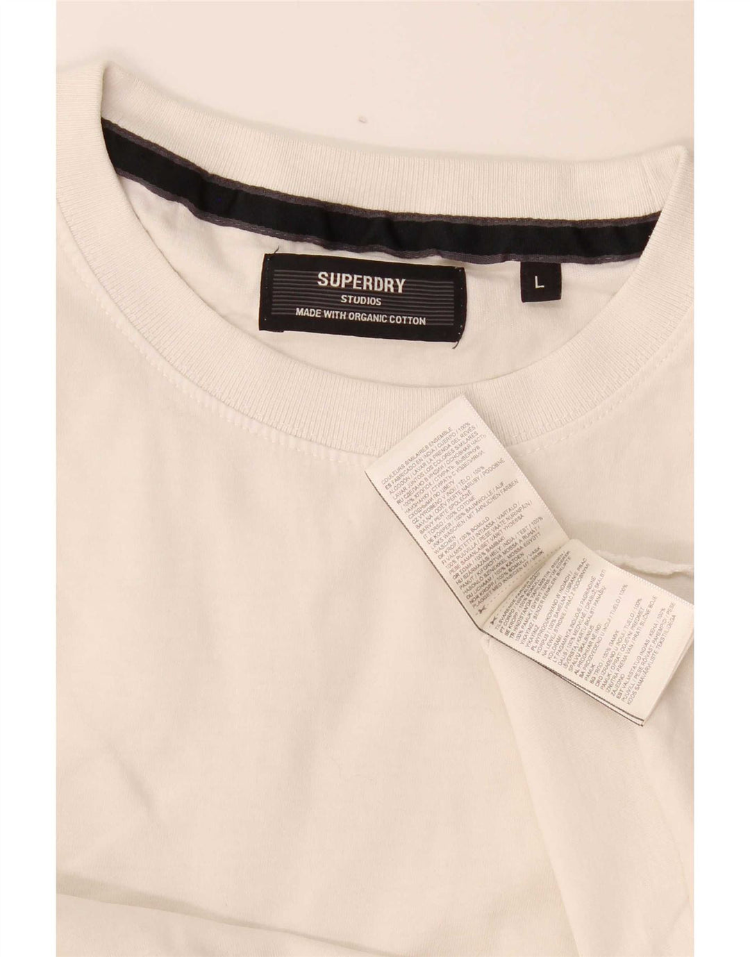 Ανδρικό μπλουζάκι Superdry Top μεγάλο λευκό βαμβακερό