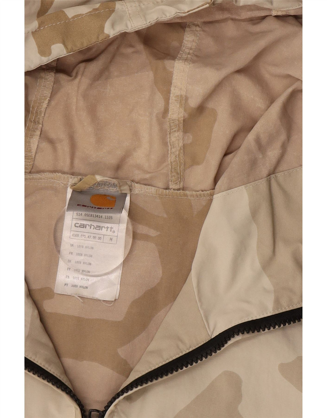 CARHARTT Ανδρικό μπουφάν Anorak με κουκούλα UK 38 Νάιλον μεσαίου μπεζ καμουφλάζ