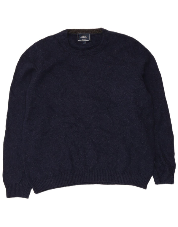 John Lewis Γυναικείο πουλόβερ με λαιμόκοψη UK 16 Large Navy Blue Wool