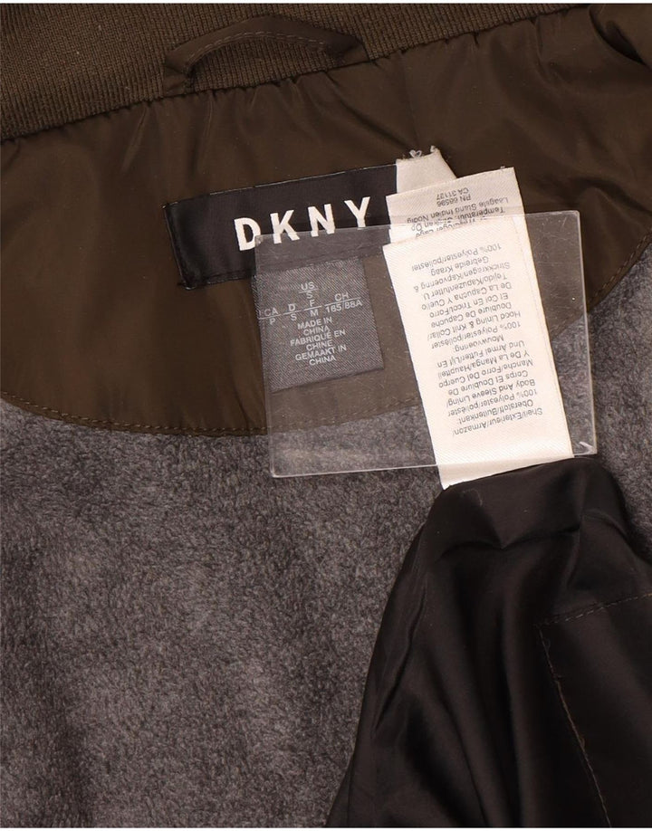 Dkny Γυναικείο Καπιτονέ μπουφάν με κουκούλα UK 10 Small Brown Πολυεστέρας