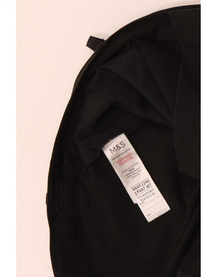 Marks & Spencer Boys Slim Suit Παντελόνι 15-16 ετών W34 L29 Μαύρο Πολυεστέρας