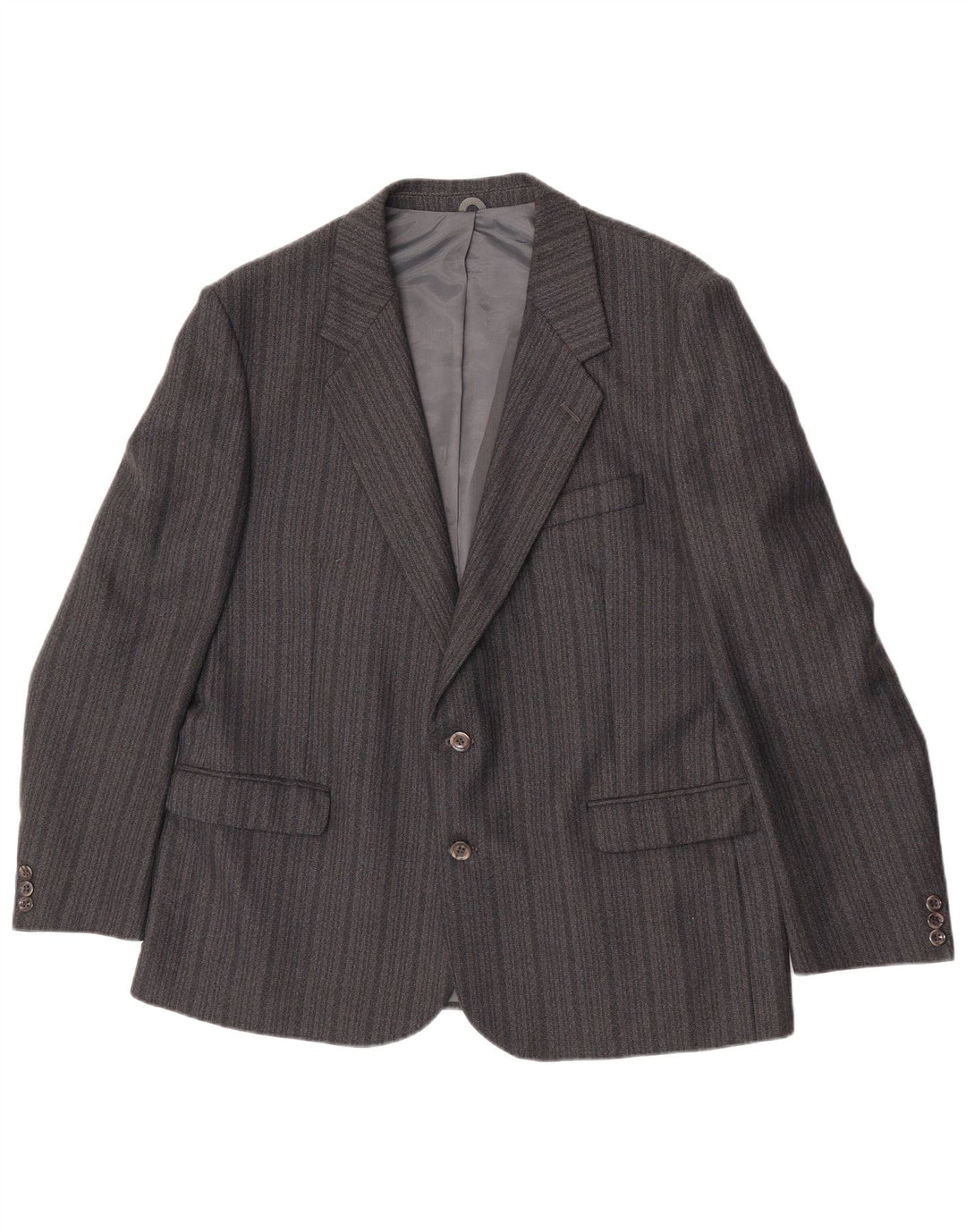Vintage ανδρικό σακάκι blazer UK 44 2XL γκρι ριγέ τερυλένιο
