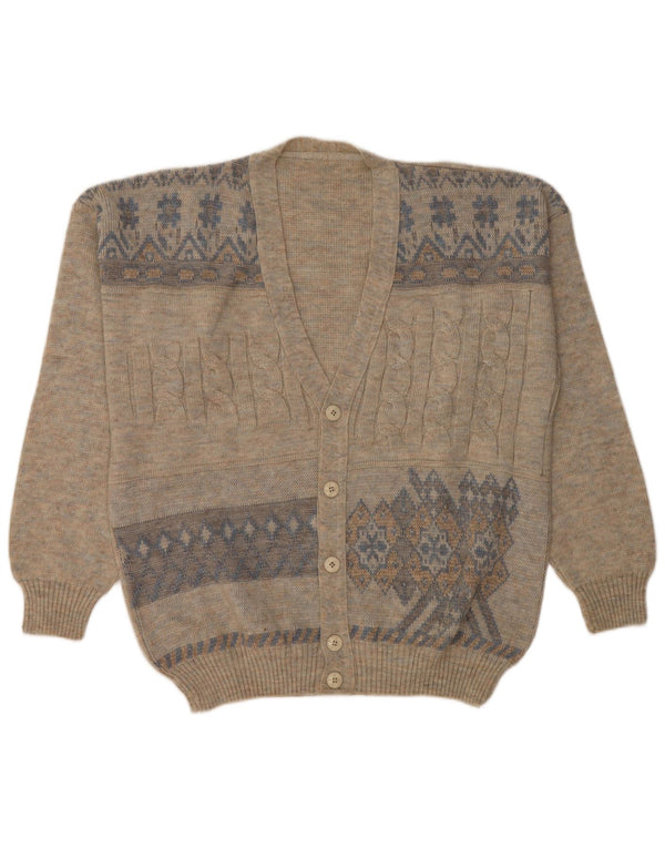 Vintage Ανδρικό Ζακέτα πουλόβερ IT 54 XL Γκρι Fair Isle Wool