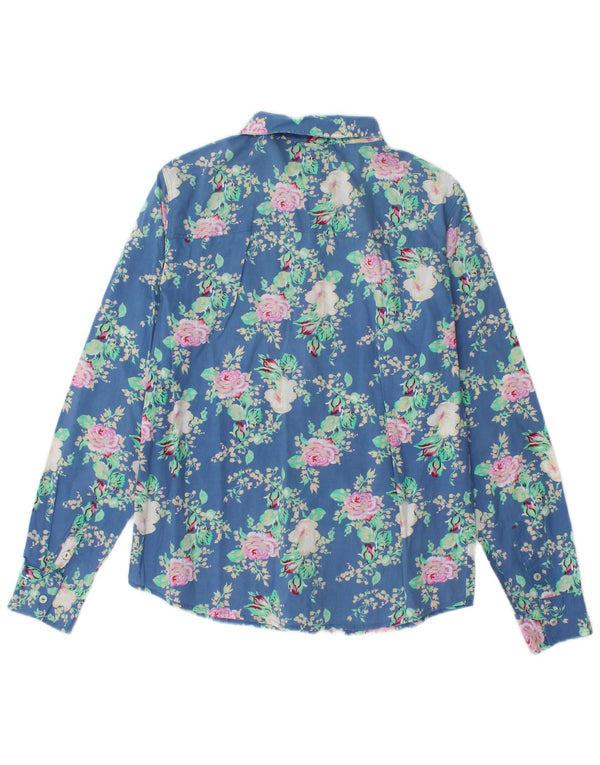 BENETTON Γυναικείο πουκάμισο UK 14 Medium Blue Floral