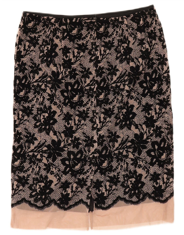Zara Γυναικεία Midi Φούστα XS W30 Μαύρο Floral Πολυεστέρας