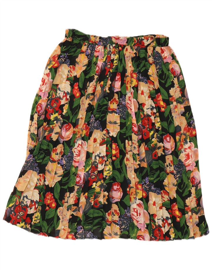 Vintage γυναικεία πλισέ φούστα IT 48 XL W38 Πολύχρωμος Floral Polyester