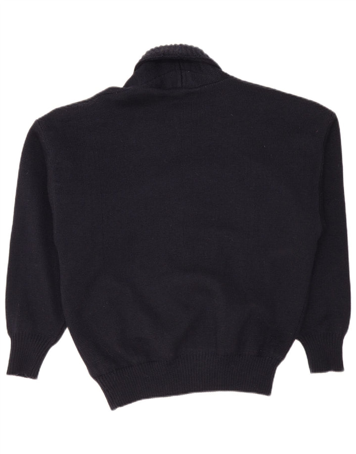 Ανδρικό πουλόβερ VINTAGE Ζακέτα IT 50 Medium Navy Blue Wool
