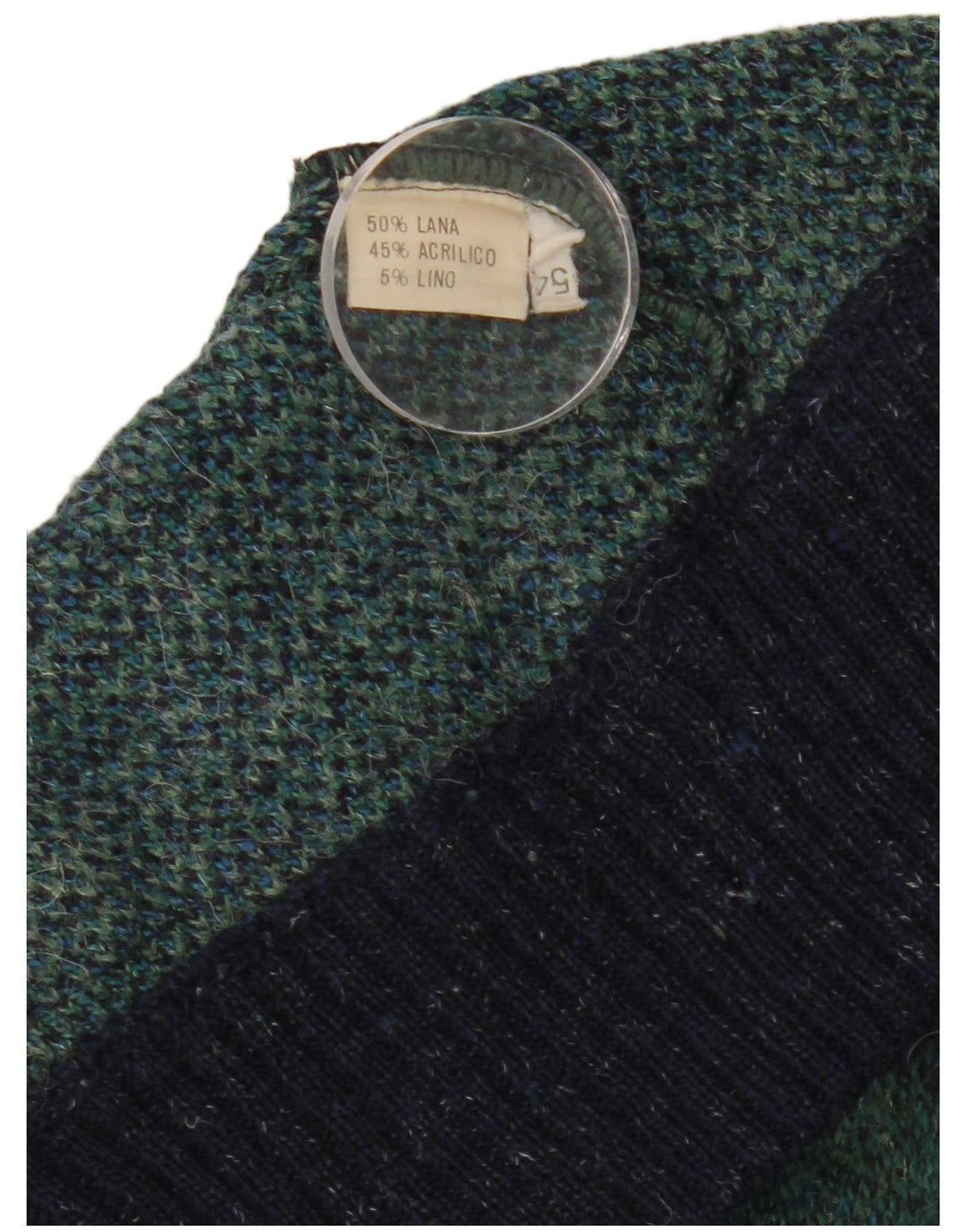 Ανδρικό πουλόβερ vintage ζακέτα IT 54 XL Navy Blue Check Wool