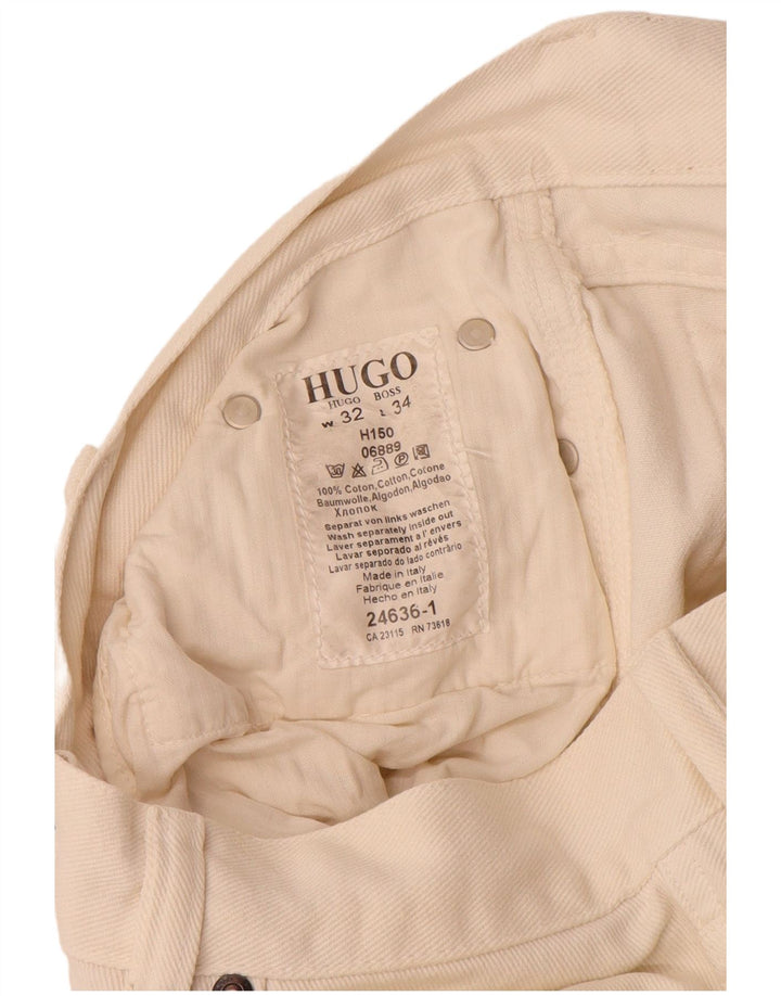 Ανδρικό τζιν ίσιο Hugo Boss W32 L34 από λευκό βαμβακερό