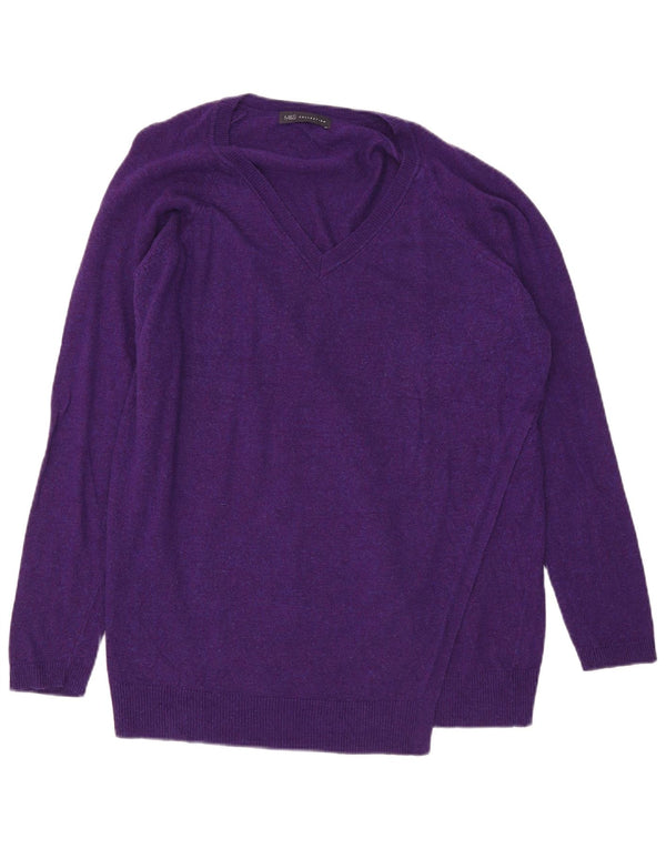 Marks & Spencer Γυναικείο πουλόβερ με V λαιμόκοψη UK 18 XL Μωβ