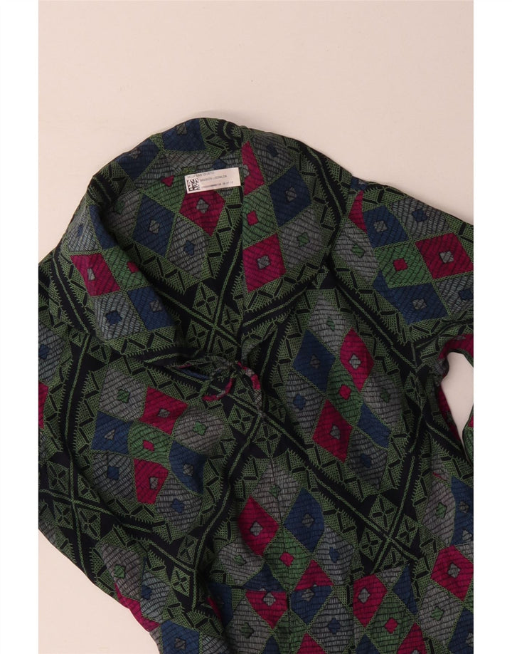 Vintage γυναικείο φόρεμα A-Line UK 12 Medium πολύχρωμο γεωμετρικό