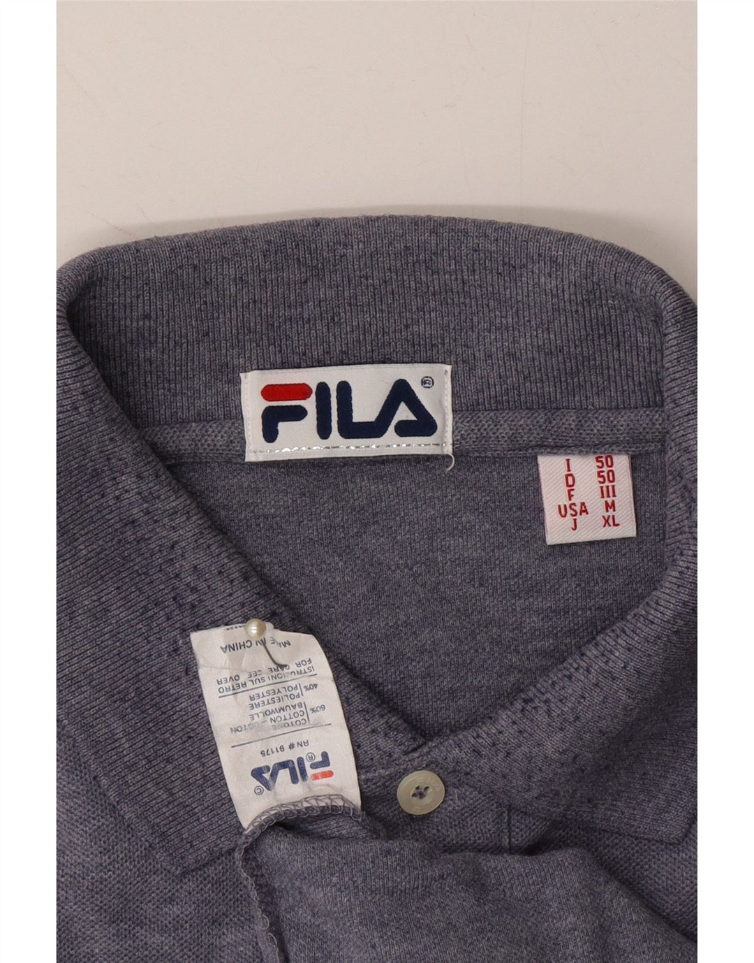 FILA Mens Polo Shirt IT 50 Medium Blue Cotton Vintage Fila and Second-Hand Fila from Messina Hembry 