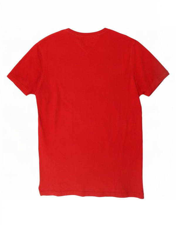 Tommy Hilfiger Ανδρικό γραφικό T-Shirt Top Μικρό κόκκινο βαμβακερό