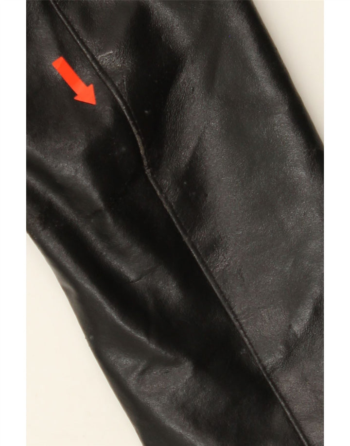 VINTAGE Womens Leather Coat IT 44 Medium Black Leather Vintage Vintage and Second-Hand Vintage from Messina Hembry 