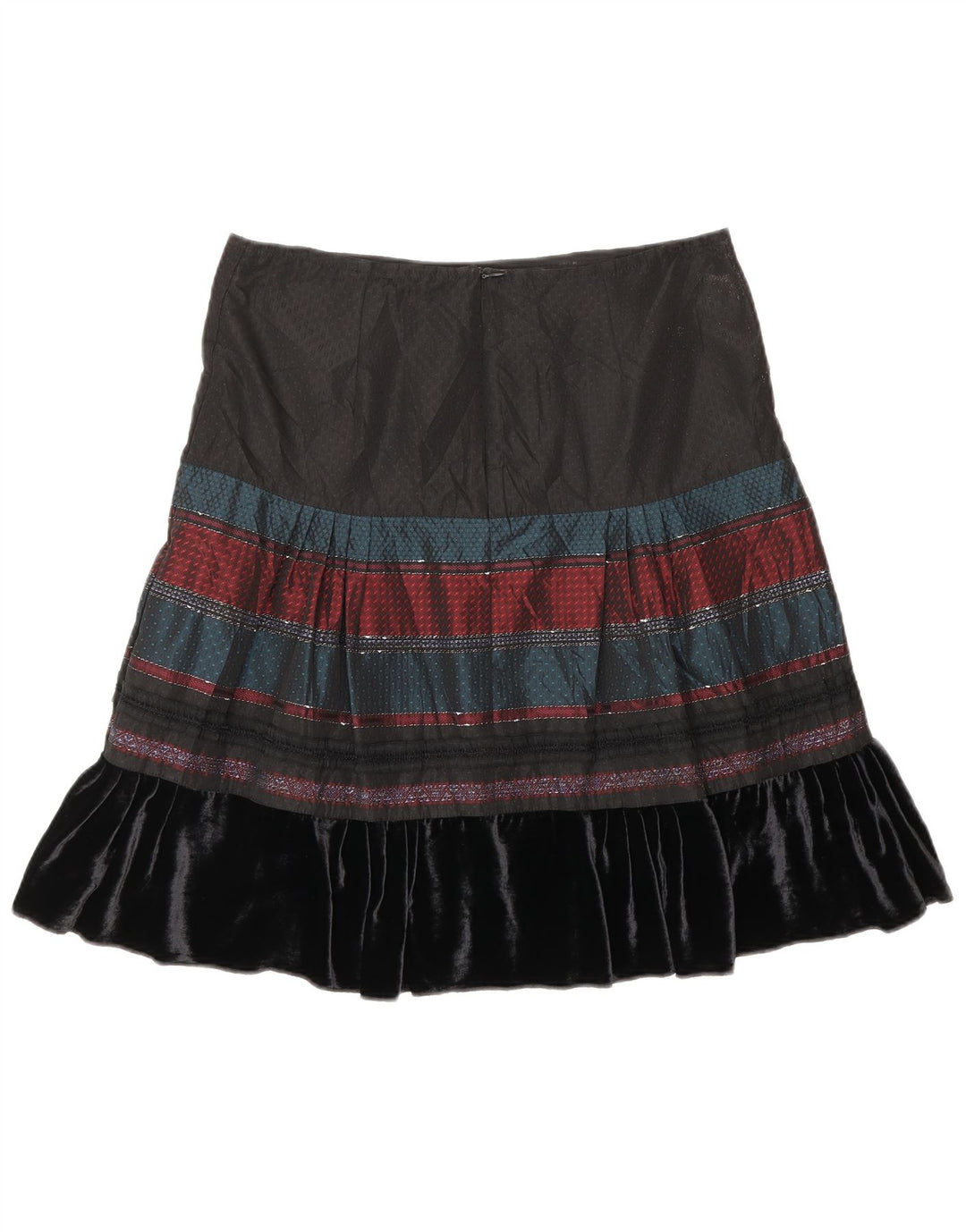 Γυναικεία φούστα Benetton A-Line W30 Μέτρια Μαύρη ριγέ