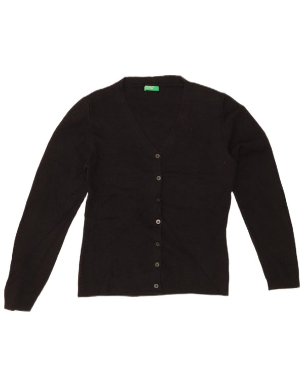 BENETTON Γυναικεία ζακέτα πουλόβερ UK 10 Small Black Wool