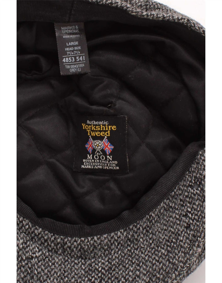 Marks & Spencer Ανδρικό Flat Cap Large Grey Pearringe Wool Classic