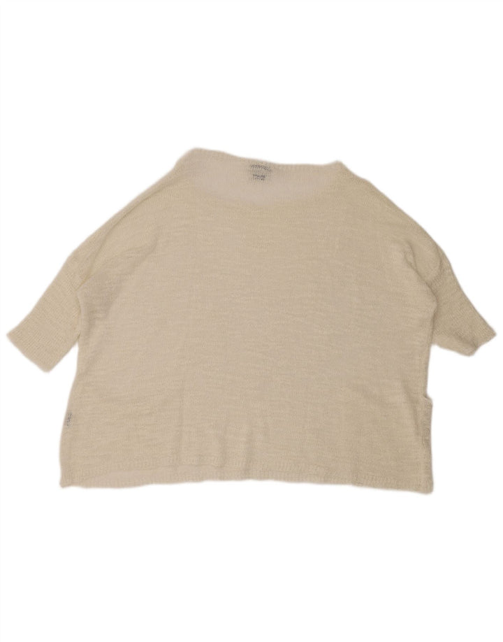 Γυναικείο πουλόβερ Zara See Through Boat Neck UK 14 Medium Off White