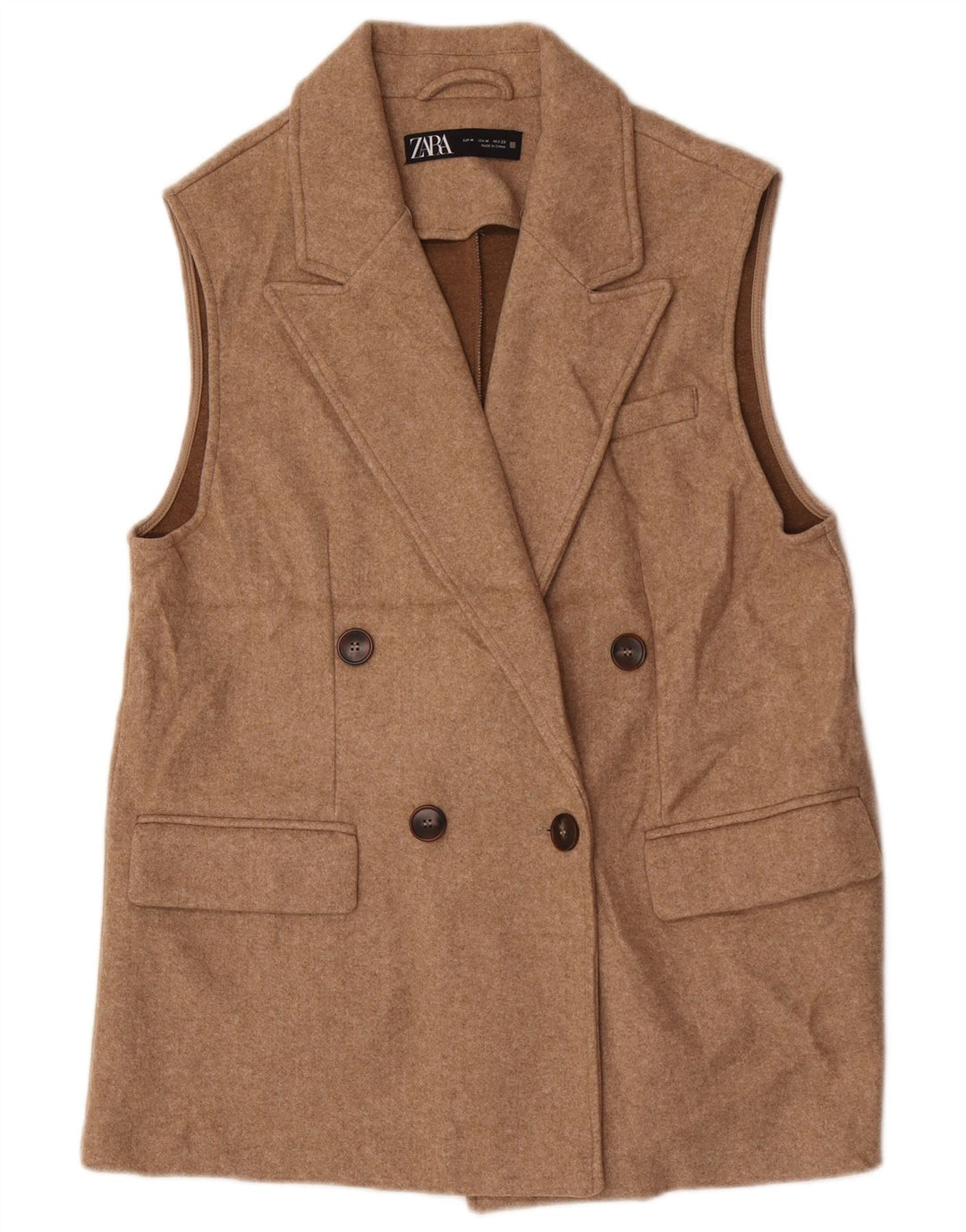 Zara Γυναικείο Αμάνικο Μπουφάν UK 14 Medium Beige
