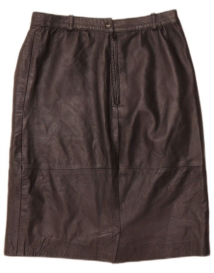 Γυναικεία Ψηλόμεση Δερμάτινη Φούστα VINTAGE IT 48 XL W28 Μαύρη Δερμάτινη