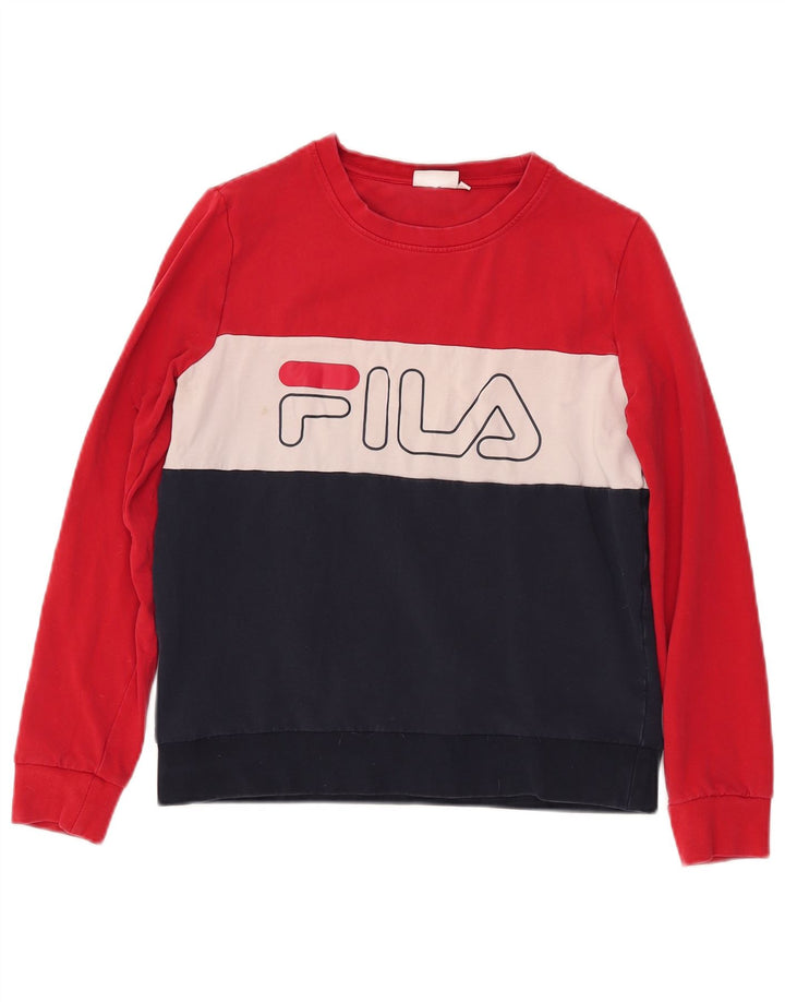 Γυναικείο γραφικό φούτερ FILA Jumper UK 10 Small Navy Blue Colourblock