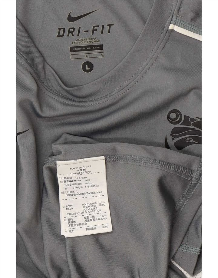 Ανδρικό μπλουζάκι Nike Dri Fit Top Large Grey Colourblock Πολυεστέρας