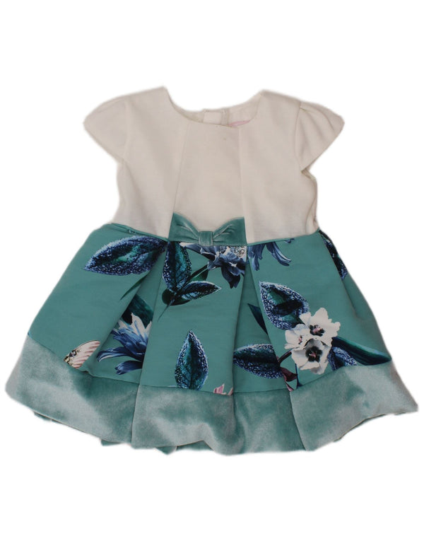 TED BAKER Baby Girls A-Line φόρεμα 9-12 μηνών Λευκός φλοράλ πολυεστέρας