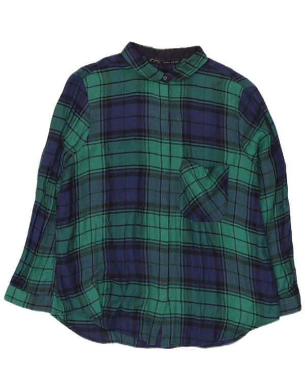 Zara γυναικείο φανελένιο πουκάμισο UK 16 Large Green Check