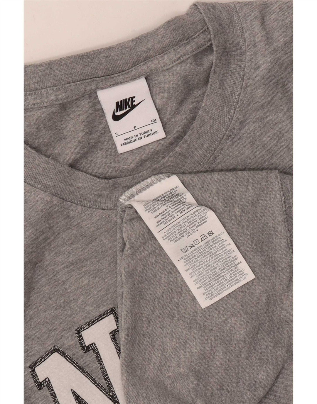Ανδρικό γραφικό μπλουζάκι Nike, μικρό βαμβακερό γκρι ριγέ