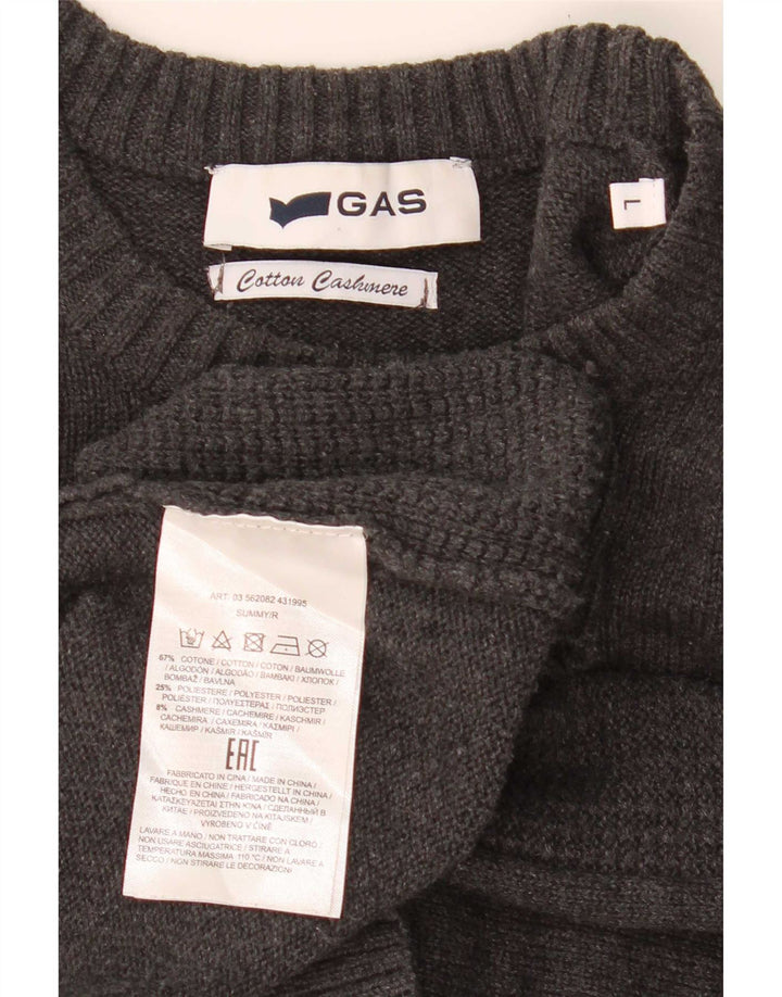 Πουλόβερ Gas Mens Crew Neck Jumper Μεγάλο Γκρι Βαμβακερό